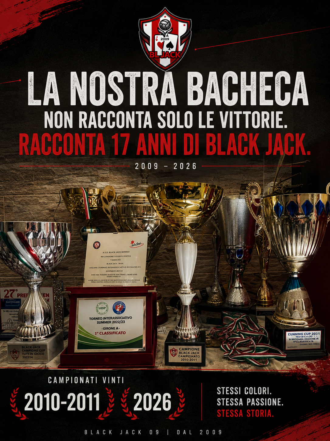 La nostra bacheca: i trofei del Black Jack 09 insieme