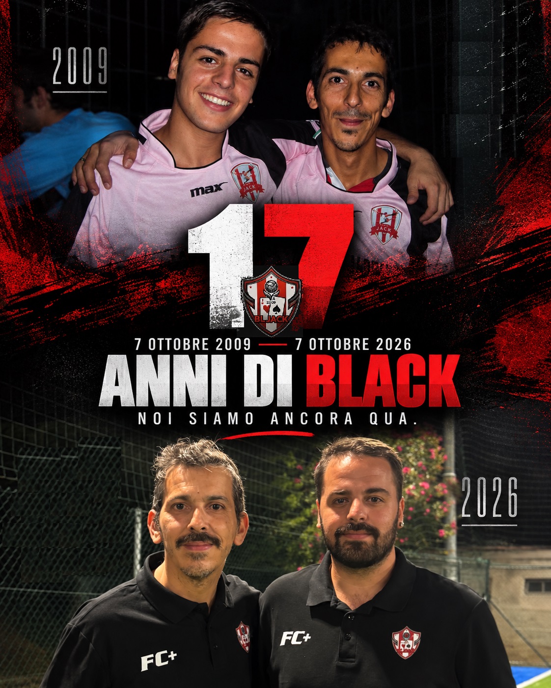 Grafica originale con Monno e Sifanno nel 2009 e nel 2026 per i 17 anni del Black