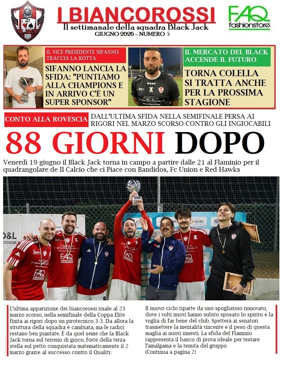I BIANCOROSSI — GIUGNO 2026 — NUMERO 5: 88 GIORNI DOPO