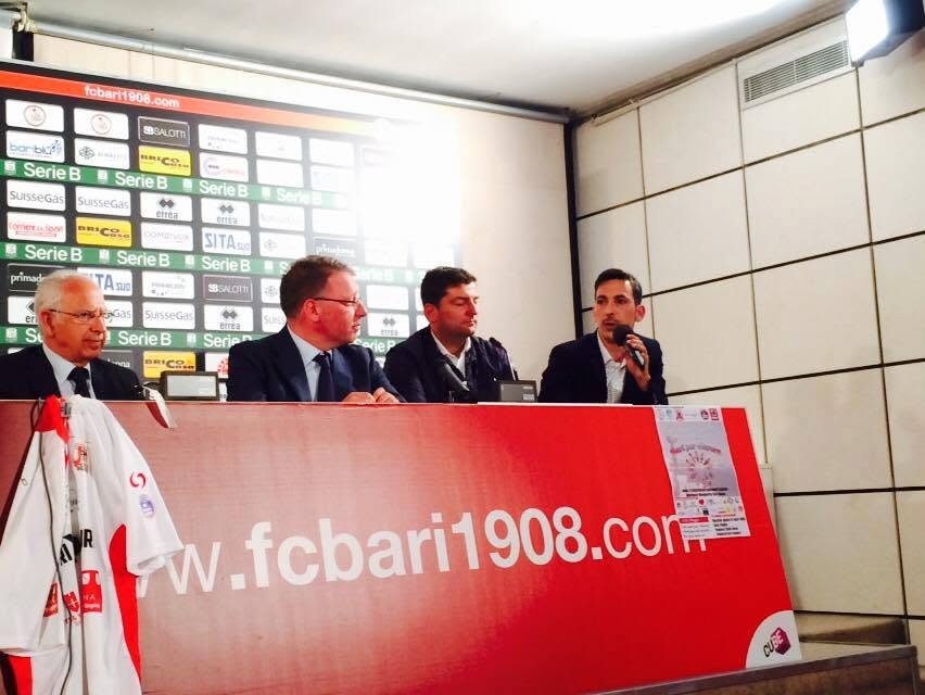 Giosè Monno alla conferenza stampa al San Nicola
